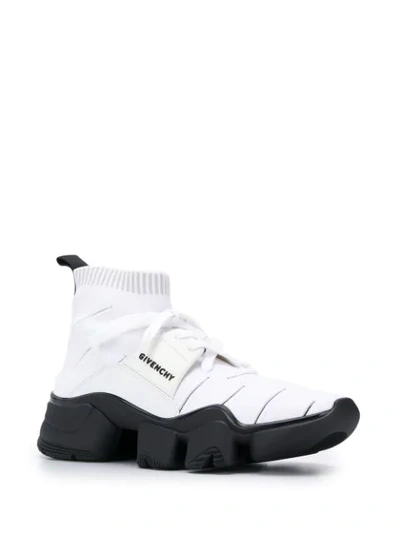 Shop Givenchy Jaw Hi-top Sneakers In White ,black