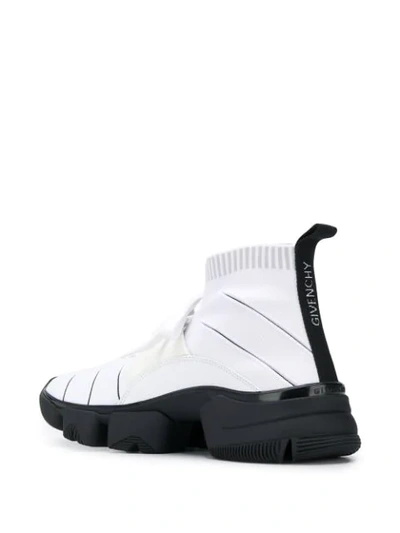 Shop Givenchy Jaw Hi-top Sneakers In White ,black