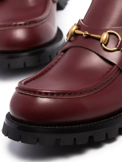 Shop Gucci Django Horsebit-detail Loafers In Red