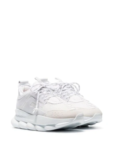 Shop Versace Chain Reaction Sneakers - White