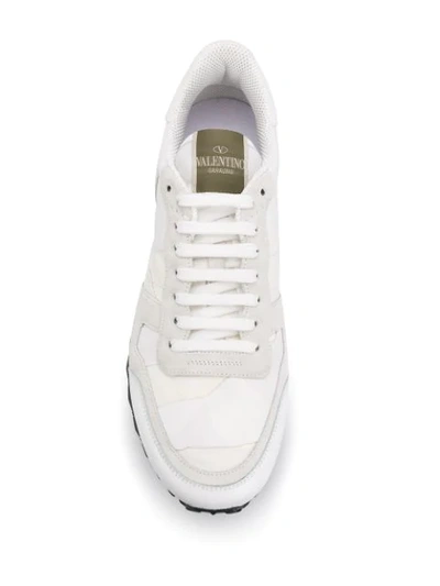 Shop Valentino Garavani Rockrunner Sneakers In White