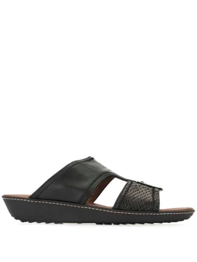 Shop Tod's Logo Open-toe Sandals In Black