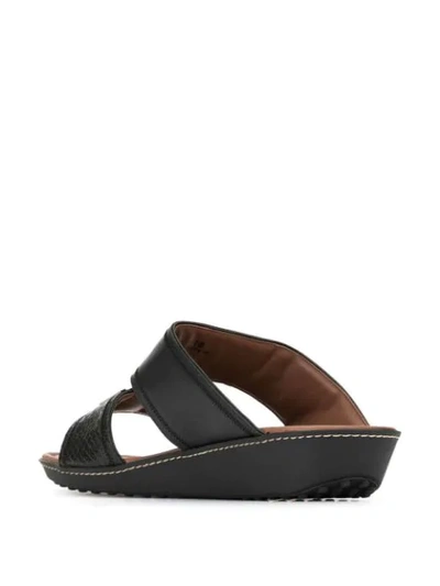 Shop Tod's Logo Open-toe Sandals In Black