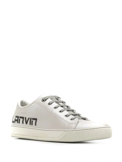 Shop Lanvin Logo Print Low-top Sneakers In Silver