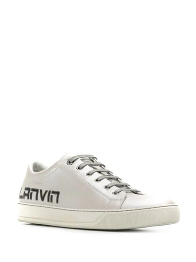 Lanvin Logo Print Low-top Sneakers In Silver