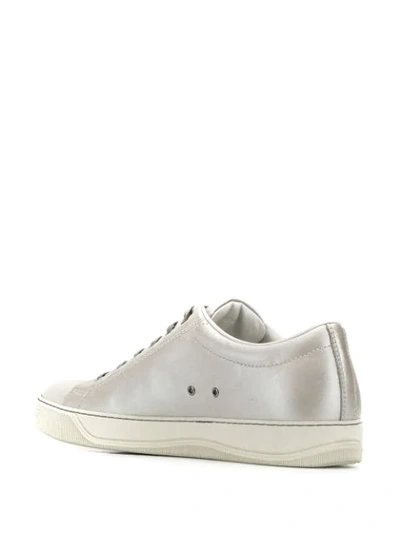 LANVIN LOGO PRINT LOW-TOP SNEAKERS - 银色