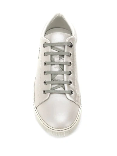 Lanvin Logo Print Low-top Sneakers In Silver