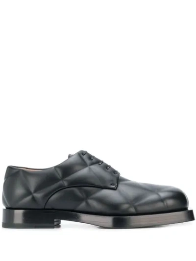 Shop Bottega Veneta Quilted Derby Shoes In 1000 Black:nero