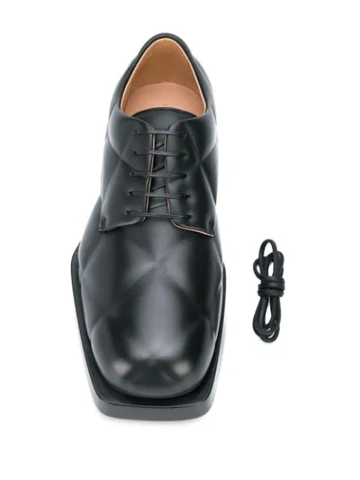 Shop Bottega Veneta Quilted Derby Shoes In 1000 Black:nero
