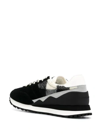 Shop Woolrich Knitted Detail Sneakers In Black