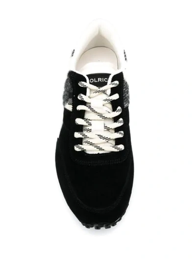 Shop Woolrich Knitted Detail Sneakers In Black