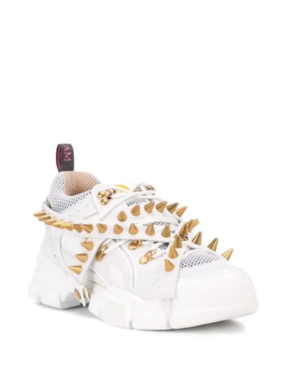 Shop Gucci Flashtrek Removable Spikes Sneakers In White