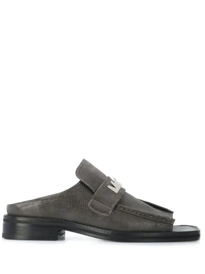 Shop Martine Rose Open Toe Loafers In Grey