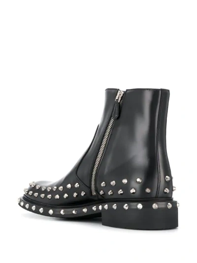 Shop Prada Studded Ankle Boots In Black