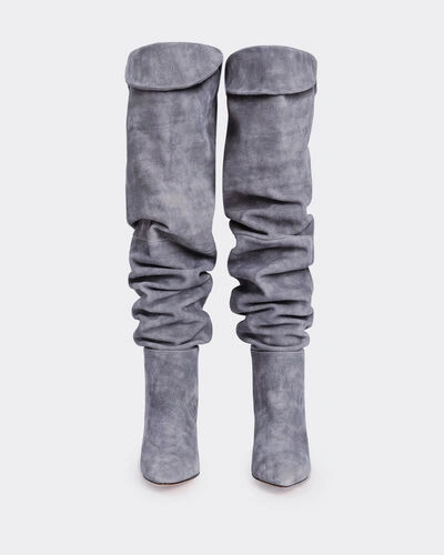 Shop Iro Groove Boots In Grey