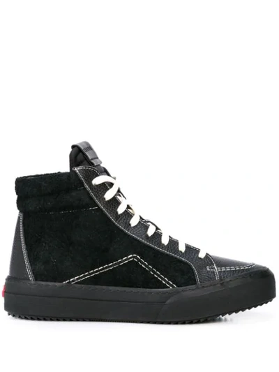 Shop Rhude V1 Hi-top Sneakers In Black