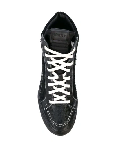 Shop Rhude V1 Hi-top Sneakers In Black