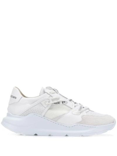 Shop Leather Crown Luck, Live & Ride Sneakers In White