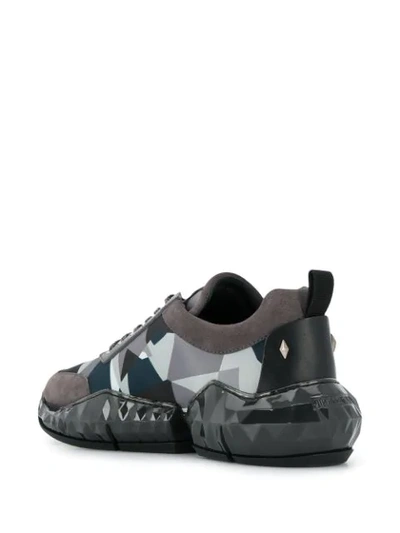 Shop Jimmy Choo Diamond Camouflage-print Low-top Sneakers In Grey