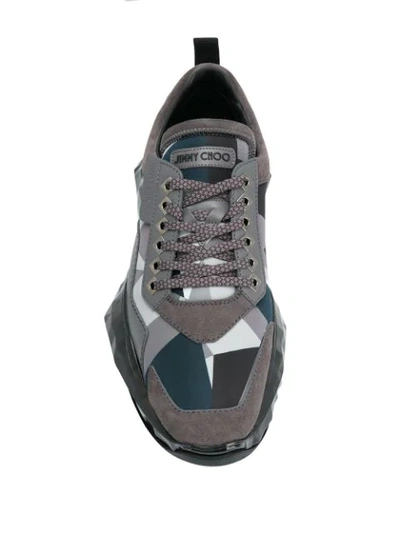 Shop Jimmy Choo Diamond Camouflage-print Low-top Sneakers In Grey