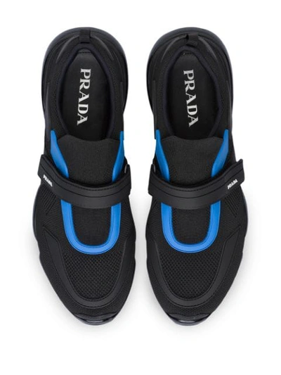 Shop Prada Cloudbust Sneakers In F0d8j Black/voyage Blue