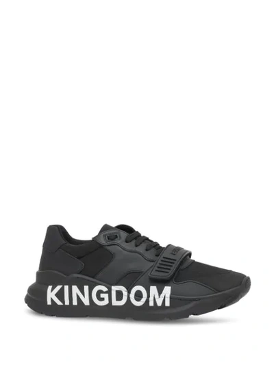 Shop Burberry Kingdom Print Sneakers In Black
