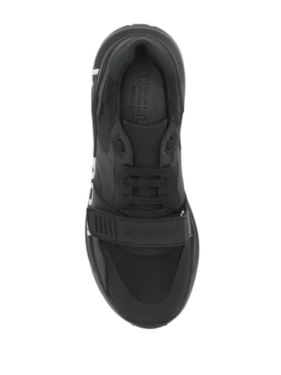 Shop Burberry Kingdom Print Sneakers In Black