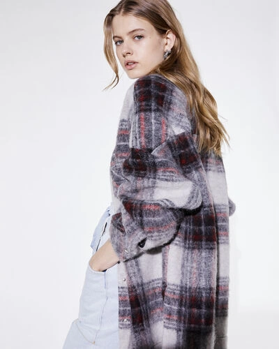 Iro Minsky Wool Snap-front Plaid Jacket In Grey | ModeSens