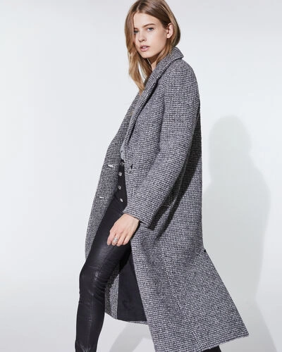 Shop Iro Sikinos Coat In Grey/ecru