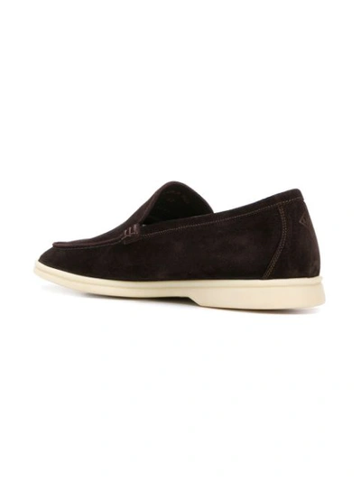 Shop Loro Piana Slip-on Loafers In H026 Brown