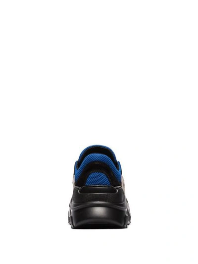 Shop Balmain Multicoloured Jace Technical Suede Sneakers  In Blue