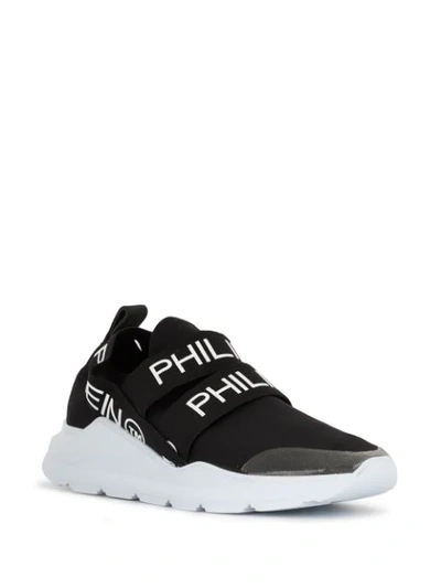 Shop Philipp Plein Runner Logo Trim Sneakers In Black