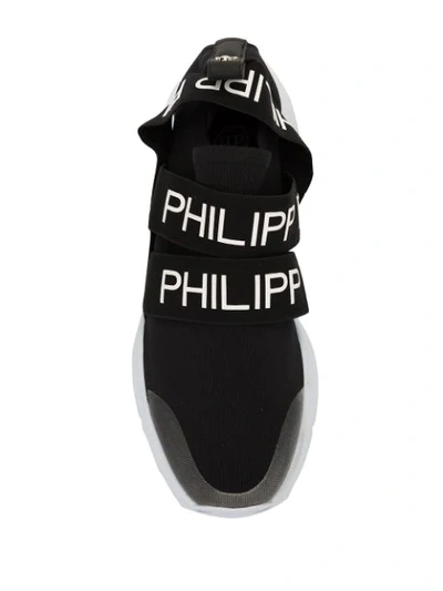 Shop Philipp Plein Runner Logo Trim Sneakers In Black