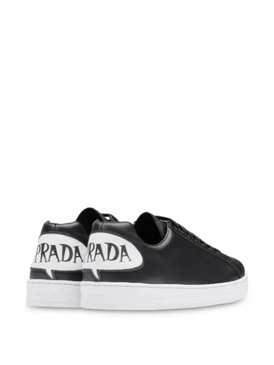 Shop Prada Comic Logo Sneakers - Black