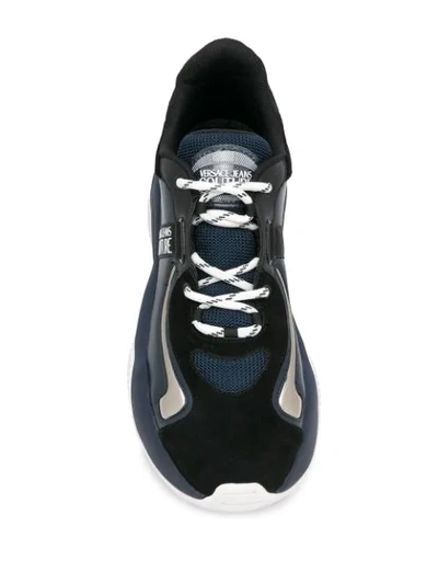 Shop Versace Jeans Couture Logo Trainers In Blue