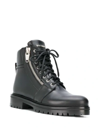Balmain Ranger Boot Combat Boots In Black Leather |
