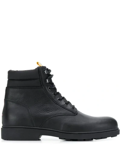 Shop Tommy Jeans Lace-up Ankle Boots In Black