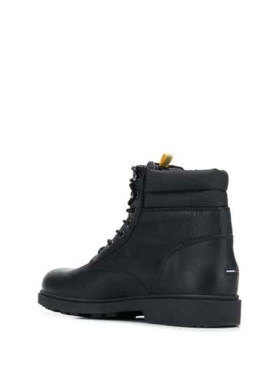 Shop Tommy Jeans Lace-up Ankle Boots In Black