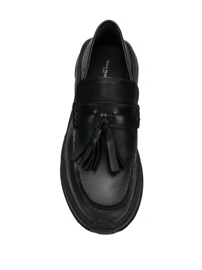 Shop Maison Margiela Ridged Sole Loafers In Black