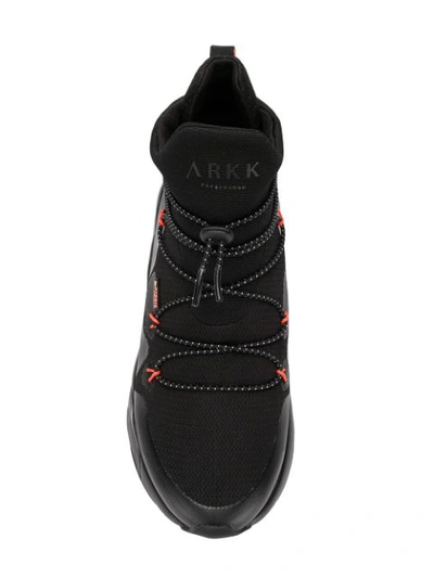 Shop Arkk Lace-up Sneakers In Black