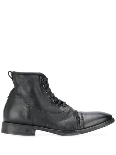 Shop John Varvatos Worn-look Ankle Boots In Black