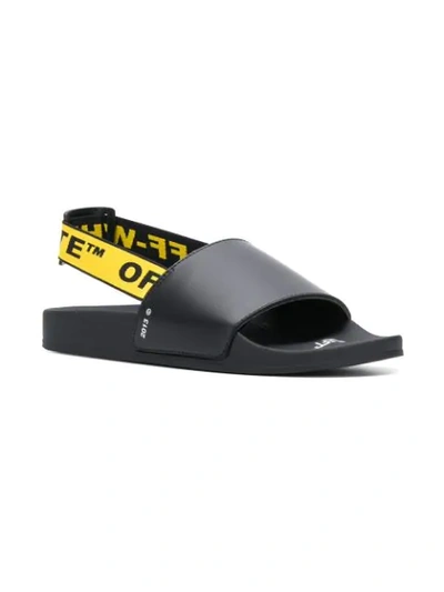 OFF-WHITE INDUSTRIAL LOGO STRAP SANDALS - 黑色