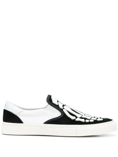 Shop Amiri Skeleton Hand Sneakers In Black