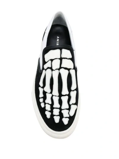 Shop Amiri Skeleton Hand Sneakers In Black
