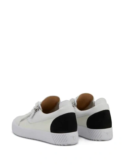 Shop Giuseppe Zanotti Zip Detail Sneakers In White