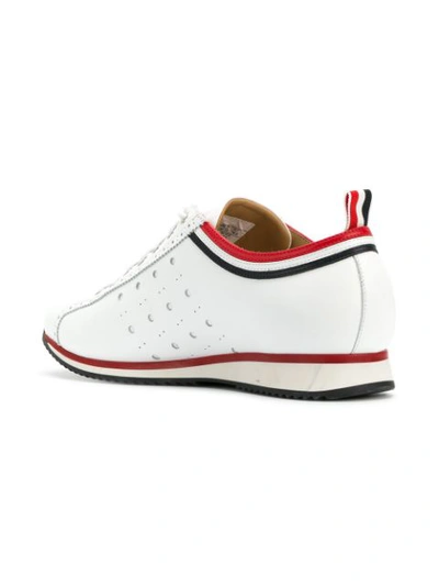Shop Thom Browne Leather Rugby Running Shoe - White