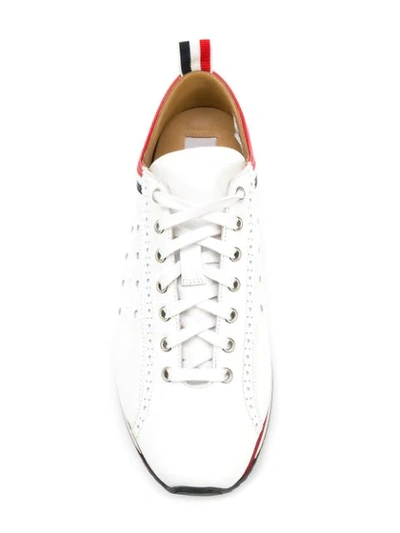 Shop Thom Browne Leather Rugby Running Shoe - White