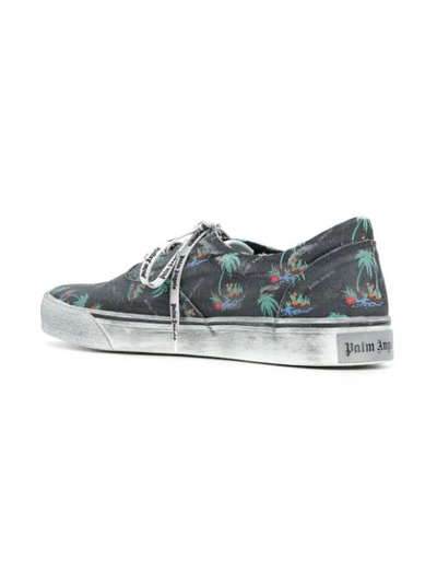Shop Palm Angels Flames Distressed Low In Grey