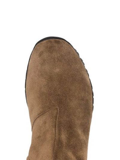 Shop Alyx Brown Side Zip Suede Leather Boots