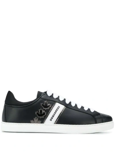 Shop Dsquared2 Canadian Team Sneakers In Black